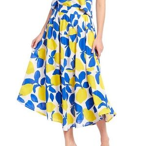 🌷Cremieux
Sage Lemon Print Midi A-Line Skirt🌸